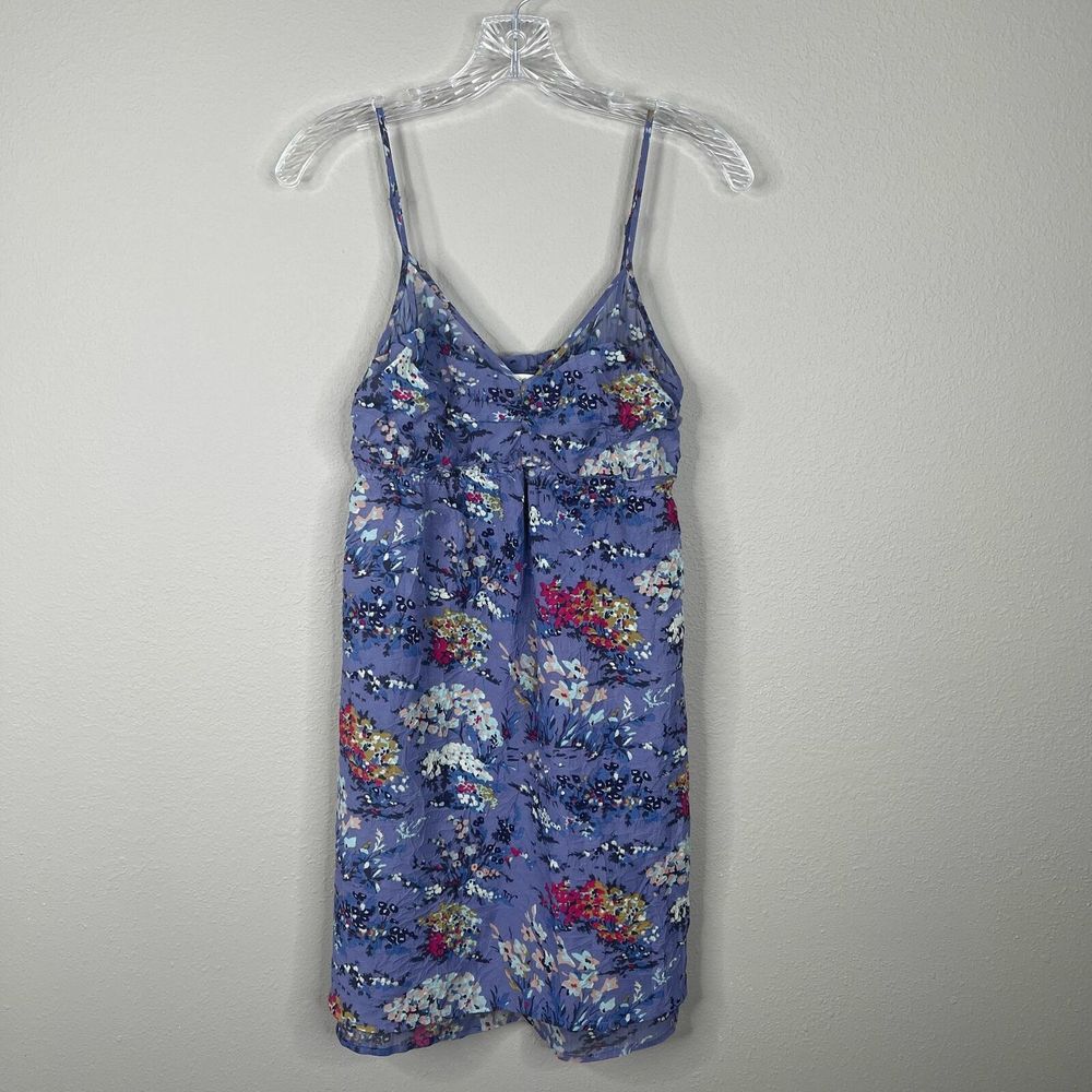 American Eagle Womens Dress Size 6 Purple Floral Straps Side Zip Lined Summer